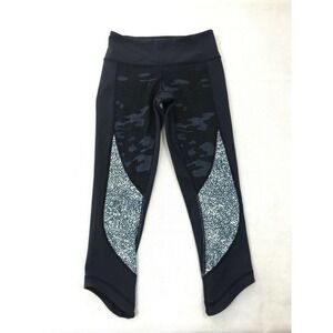 Lululemon Wunder Under Crop Leggings Heathered Texture Lotus Camo 2 EUC